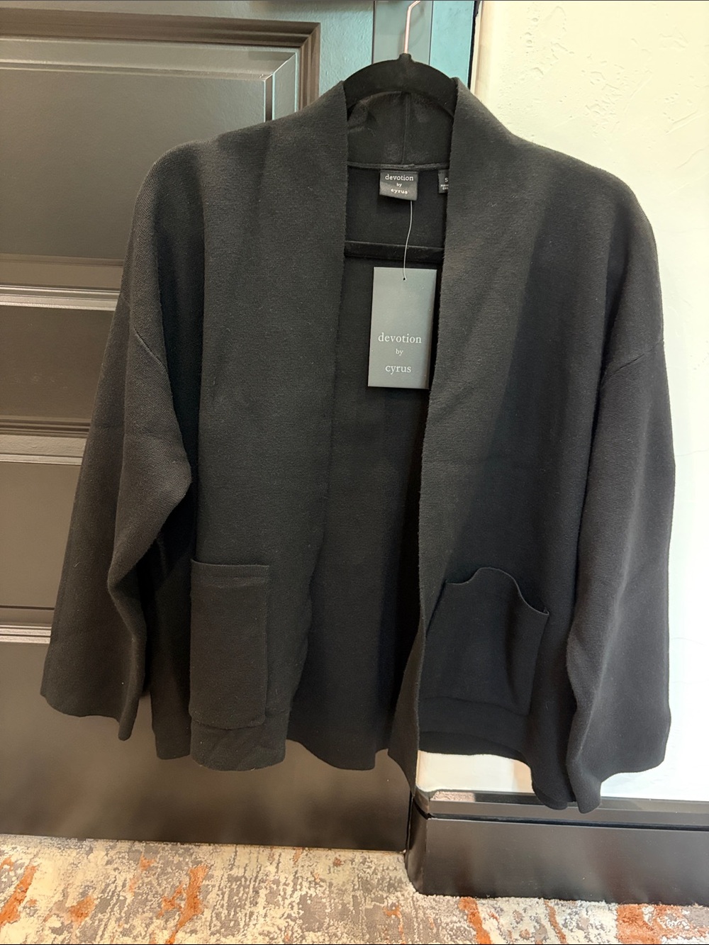 NWT Devotion by Cyrus Black Open Front Cardigan Jacket – Size Small